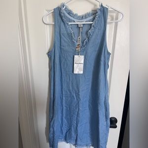 NWT Tommy Bahama Chambray Ruffle Shift Dress, size small